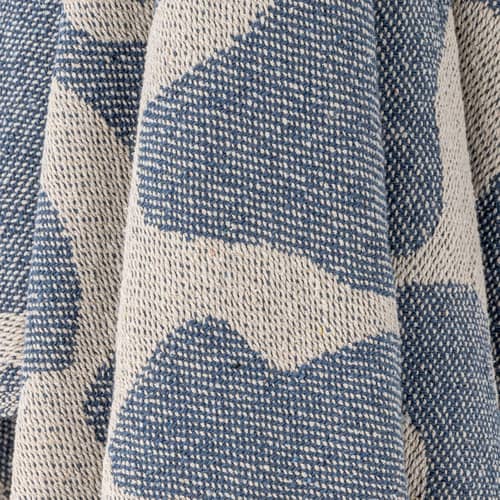 Decke Salobre textil blau / 160 x 130 cm - Recycelte Baumwolle - Bloomingville - Blau - Recycelte Baumwolle