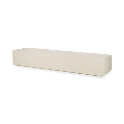 niedrige Konsole Elements corian weiß / 180 x 45 x H 30 cm - Mikrozement - Ethnicraft - B 180 cm / Gebrochenes Weiß - Mikrozement