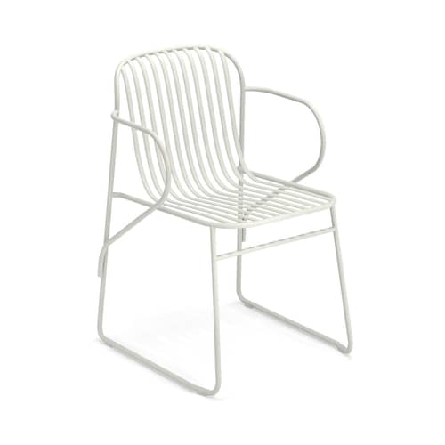 Fauteuil empilable Riviera métal blanc - Emu - Blanc - Acier verni