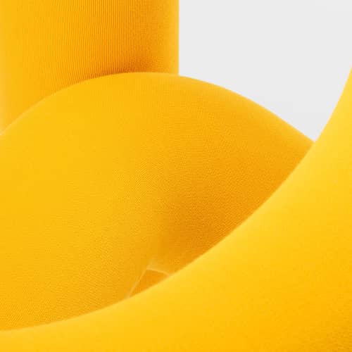 Fauteuil rembourré Extra Bold tissu jaune / Tissu Kvadrat uni - Big Game, 2009 - Moustache - Jaune - Acier, Mousse polyuréthane, Tissu Kvadrat 100% laine