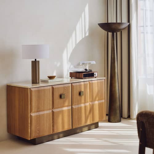 Olympe Floor lamp metal brown / Ø 52 cm - NV GALLERY - Patinated bronze - Iron