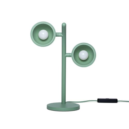 Lampada da tavolo Little Lebow metallo verde / 2 Riflettori puntati su - Fatboy - Verde prato - Acciaio, Alluminio