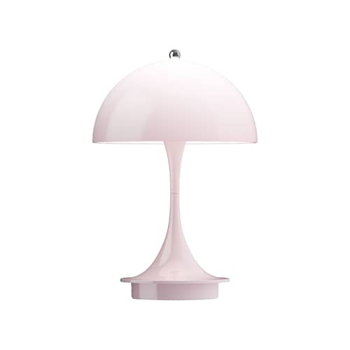 Lampada senza fili ricaricabile Panthella 160 materiale plastico rosa / LED - Ø 16 cm - Louis Poulsen - Rosa opalino chiaro - policarbonato