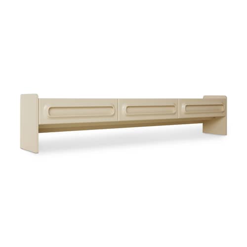 Mobile TV Space legno beige / Cassetto a 3 cassetti - L 200 x H 39 cm - HK LIVING - Crema - MDF laccato
