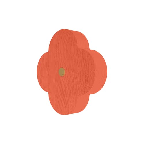 Patère Andrée bois orange Small / Ø 7 cm - Hartô - Corail épicé - Frêne massif