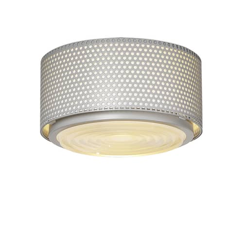 Plafonnier G13 Medium métal gris / Réédition 1952, Pierre Guariche - SAMMODE STUDIO - Gris - Métal, Verre