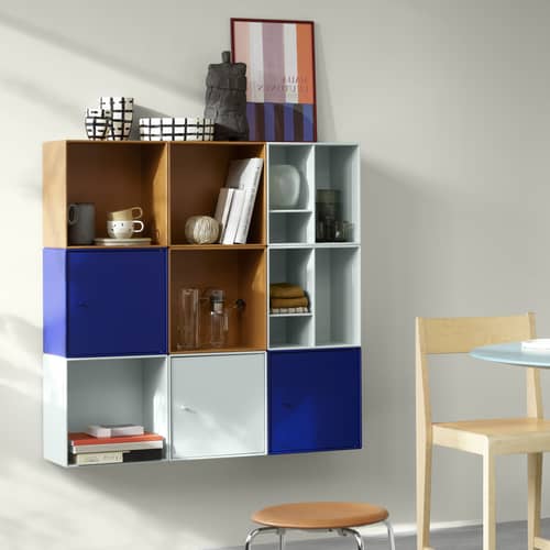 Rangement mural Montana Mini 1103 / Porte gauche - 35 x 35 x P 25 cm - MONTANA - Camomile 159 - MDF laqué
