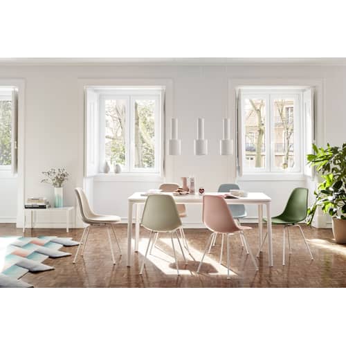 Sedia DSX - Eames Plastic Side Chair materiale plastico bianco / (1950) - Gambe bianche - Vitra - Bianco / Piedi bianchi - Acciaio laccato epossidico, Polipropilene