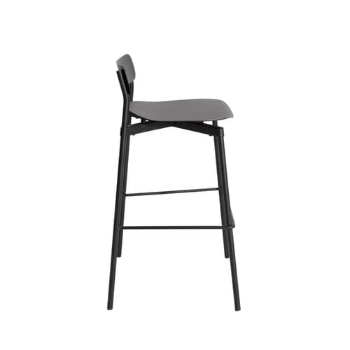 Stapelbarer Barhocker Fromme metall schwarz / H 75 cm - Aluminium - Petite Friture - Schwarz - Aluminium