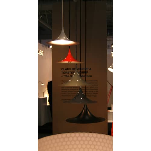 Suspension Semi métal noir / Ø 60 cm - Réédition 1968 - Gubi - Noir mat - Métal émaillé