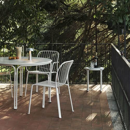 Table d\'appoint Thorvald SC102 métal blanc / Ø 40 x H 46 cm - &tradition - Ivoire - Acier