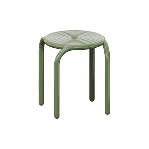 Tabouret Groove métal vert - Tom Dixon - Vert mousse - Aluminium