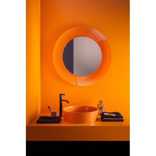 All Saints Illuminated mirror plastic material brown Luminous  - LED - Kartell - Amber - Mirror, PMMA