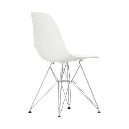Chaise DSR - Eames Plastic Side Chair / (1950) - Pieds chromés - Vitra - Blanc / Pieds chromés - Acier chromé, Polypropylène