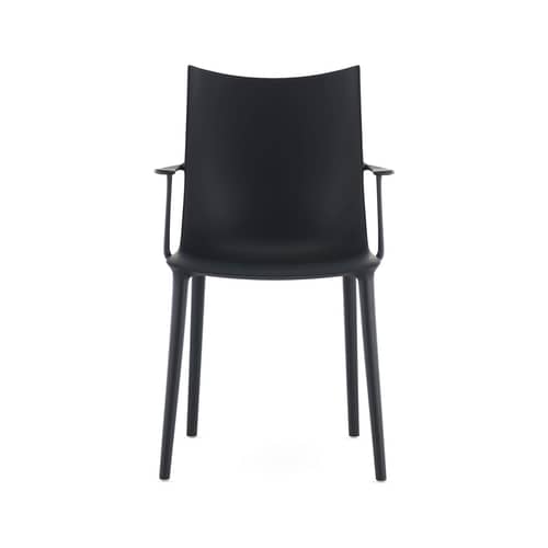 Chaise H.H.H plastique noir / Soft touch - Recyclé - Kartell - Noir mat (soft touch) - Technopolymère thermoplastique recyclé