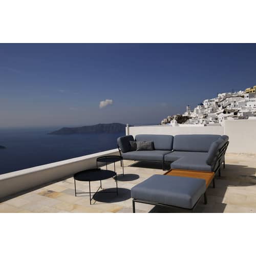 Edge Coffee table metal black / Folding handle - Ø 76 x H 40 cm - Houe - Black - Thermolacquered metal