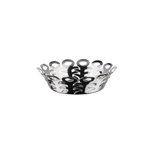 Corbeille Vimini métal argent Small / Ø 22 cm - Alessi - Acier poli - Acier inoxydable poli