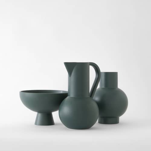 Coupe Strøm Large céramique vert / Ø 22 cm - Fait main - raawii - Vert Gables - Céramique