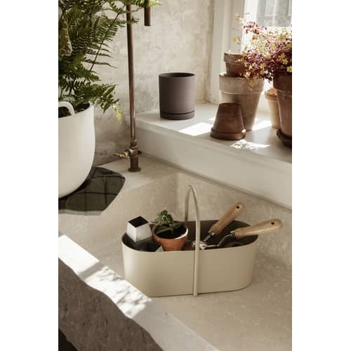 Korb Grib metall beige - Ferm Living - Kaschmir-beige - Thermolackiertes Metall