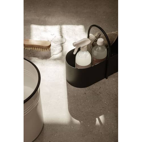 Korb Grib metall schwarz - Ferm Living - Schwarz - Thermolackiertes Metall