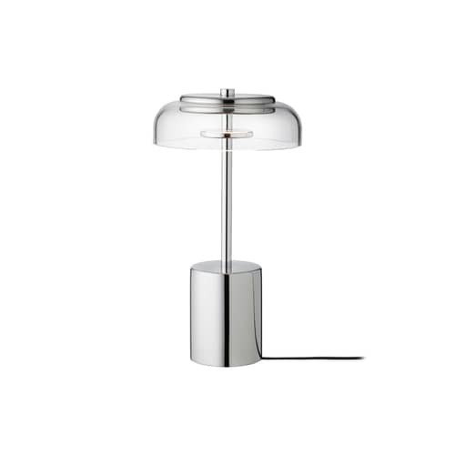 Lampada da esterno ricaricabile senza fili Blossi LED materiale plastico argento / H 26 cm - NUURA - Cromato / Trasparente - Acrilico, Metallo