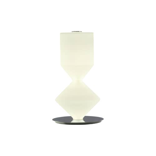 Lampe de table Costantina Opal verre blanc / LED - Small H 47 cm - Mogg - H 47 cm - Métal chromé, Verre soufflé opalin