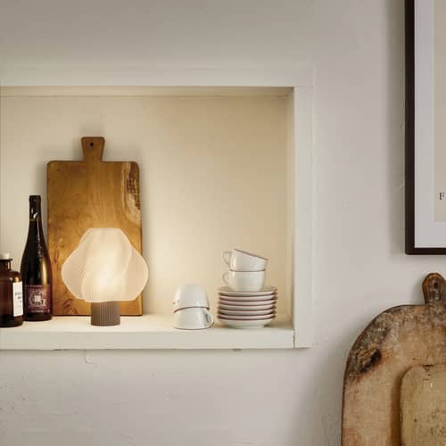Lampe sans fil rechargeable Soft Serve marron - CRÈME ATELIER - Mocha / blanc - PLA recyclé
