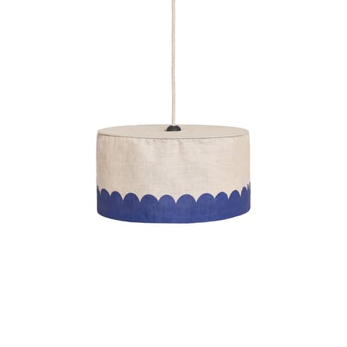 MÖBELZUBEHÖR Vibes textil blau / Ø 40 x H 18 cm - Leinen - NOBODINOZ - Blau - Eisen, Französisches Leinen