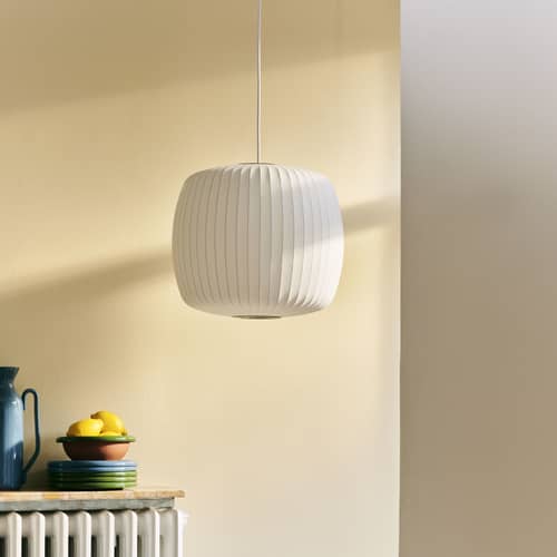 Bubble Roll Pendant textile white / Ø 42 x H 39 cm - Hay - Off white -  Toile polymère, Steel