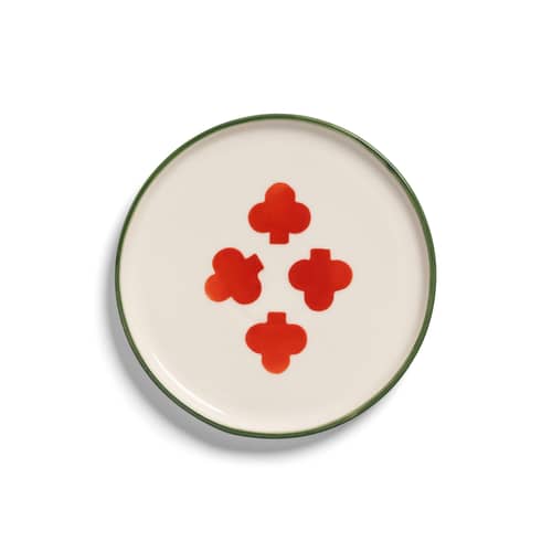 Deck Petit fours plates ceramic multicoloured / Set of 4 - Ø 13 cm - & klevering - Multicoulered - China