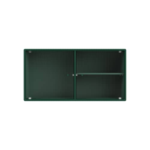 Portaoggetti da parete Ripple I legno verde / Utensile - L 69,6 x P 20 x H 35,4 cm / Vetro ondulato - MONTANA - Pino 136 - MDF laccato, Vetro ondulato