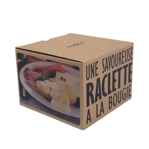 Set Lumi métal noir / Pour raclette à la bougie - 2 personnes - Cookut - Noir - Bois, Métal