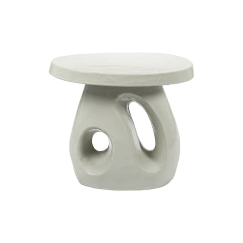Table d\'appoint Amé 10 céramique gris / 52 x 37 x H 45 cm - Serax - Gris - Grès émaillé