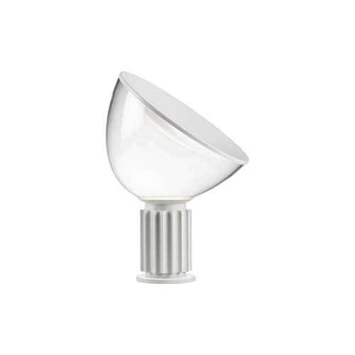 Taccia LED Small (1962) Table lamp glass white / H 48 cm - Flos - Matte White / Transparent - Aluminium, Blown glass