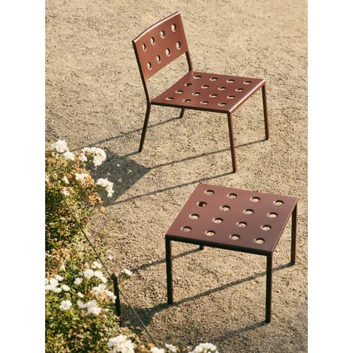 Tavolino Balcony metallo rosso / 50 x 51,5 cmx H 39 cm - Acciaio - Hay - Ossido rosso - Acciaio verniciato a polvere