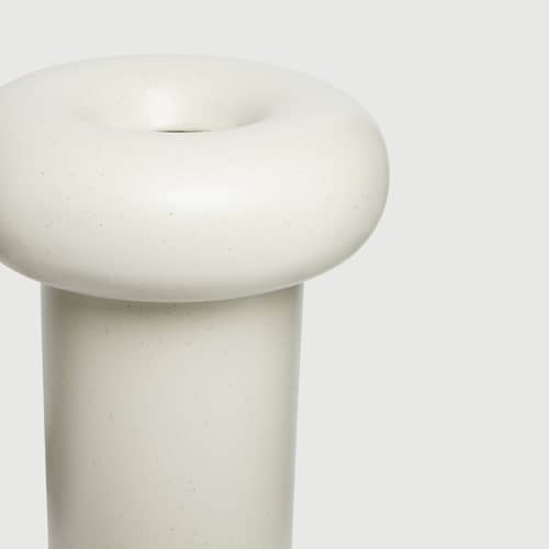 Vase Dough céramique blanc / Ø 18 x H 26 cm - TOOGOOD - Crème - Grès émaillé