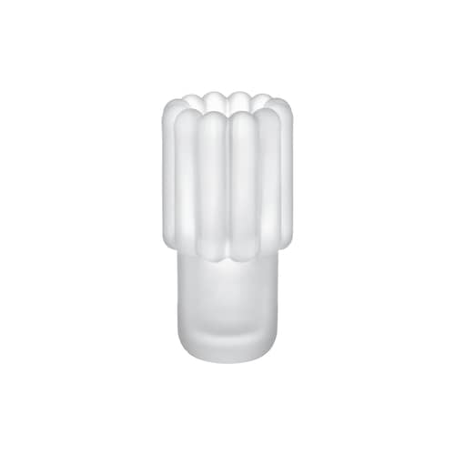 Vase Press Medium verre blanc - Tom Dixon - Givré - Verre pressé