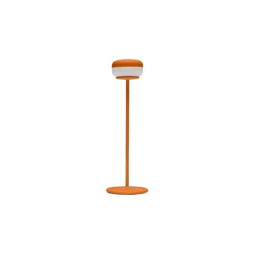 Cheerio LED Wireless rechargeable outdoor lamp metal orange / Ø 8 x H 26 cm - Fatboy - Orange luminous - ABS, Silicone, Stainless steel