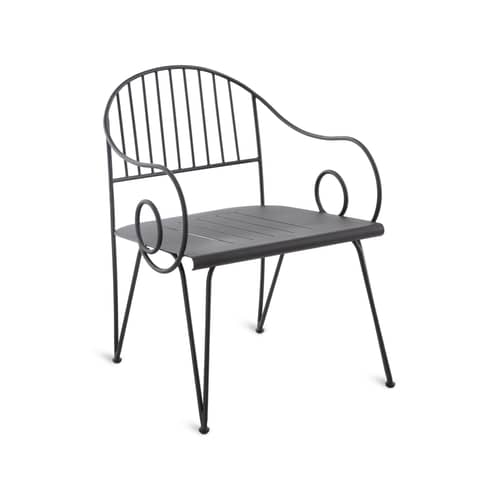 Fauteuil Ariete métal tissu blanc / Fer - Coussin d\'assise - Unopiu - Bronze / Coussin blanc Diamante - Fer, Mousse, Tissu acrylique