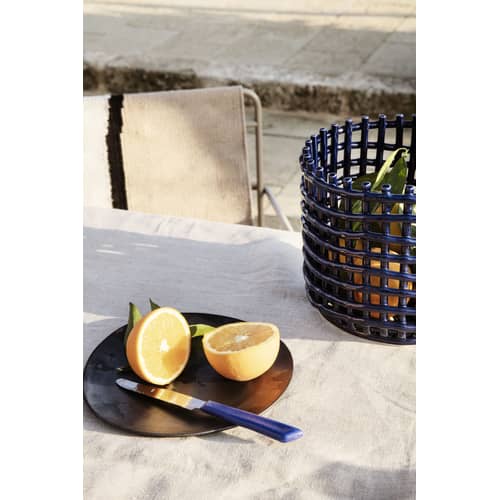 Korb Ceramic Large keramik blau / Ø 23,5 x H 21 cm - Handgefertigt - Ferm Living - Blau - Keramik