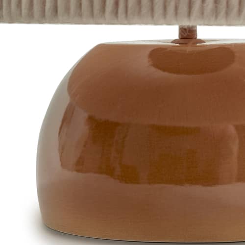Lampada da tavolo Heritage tessuto marrone / H 66,5 cm - Serax - Ocra vintage - Ceramica, Lana