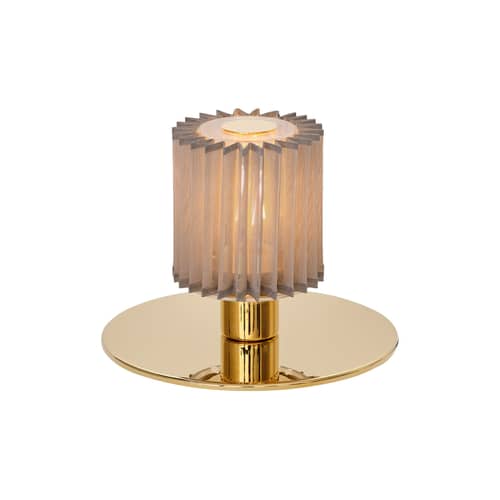 Lampada da tavolo In The Sun Table metallo oro - DCW éditions - Oro Base / Argento Maglia - Acciaio, Alluminio, Ottone, Vetro