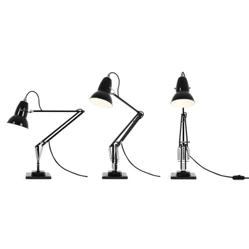 Lampe de table Original 1227 métal noir / Réédition 1930\' / Seconde vie - Anglepoise - Noir / Raccords chromés - Aluminium