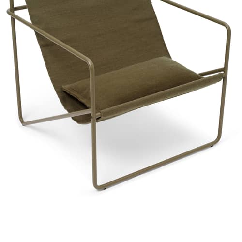 Desert Outdoor cushion textile green / Recycled plastic bottles - 53 x 28 cm - Ferm Living - Olive green - Recycled fabric