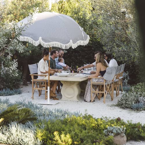Pied de parasol The Classic métal blanc / 25 Kg - Pour mât de 2,5 à 5,08 cm - BUSINESS & PLEASURE - Blanc Antique - Acier carbone