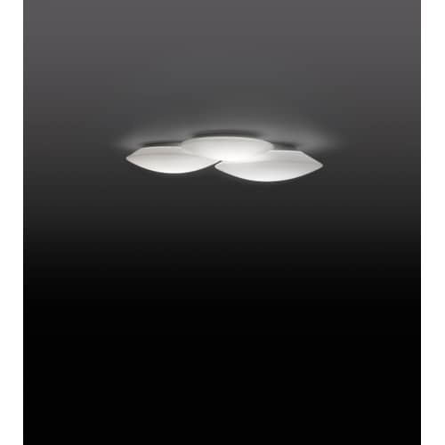 Plafonnier Puck verre blanc Triple / 56 x 49 cm - Vibia - Blanc - Verre soufflé