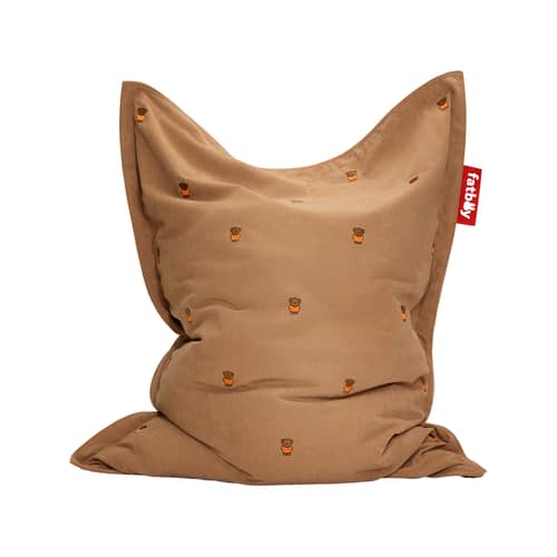 Pouf Original Slim Cord x Miffy / 155 x 120 cm - Velours côtelé recyclé - Fatboy - Boris / Marron -  Micro-billes EPS, Velours côtelé recyclé