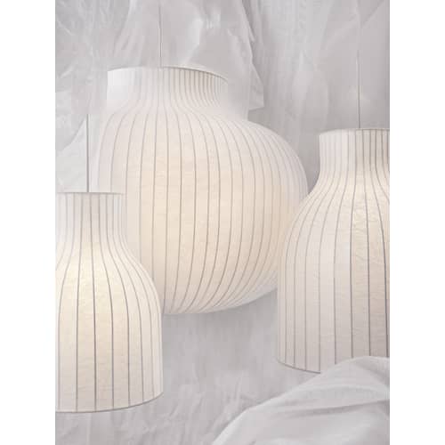 Sospensione Strand Open tessuto bianco / Ø 40 cm - Resina cocon - Muuto - Ø 40 cm - Acciaio, Resina cocoon