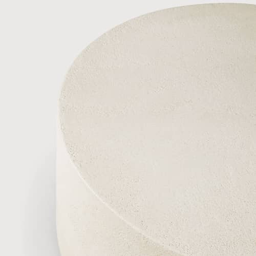 Table basse Elements / Ø 80 x H 32 cm - Microciment - Ethnicraft - Ø 80 cm / Blanc cassé - Microciment