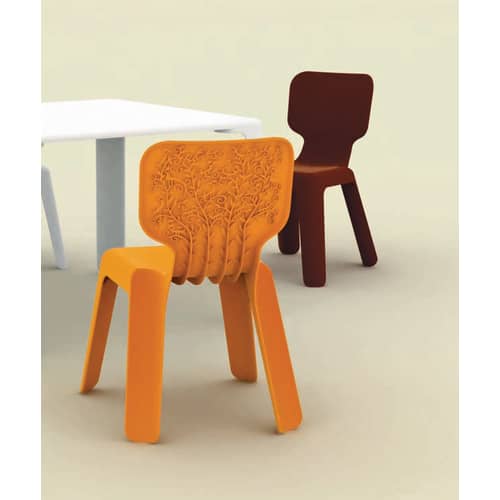Tavolo bimbi Linus materiale plastico legno bianco 75 cm x 55 cm - Magis - Bianco - MDF finitura polimero, Polipropilene